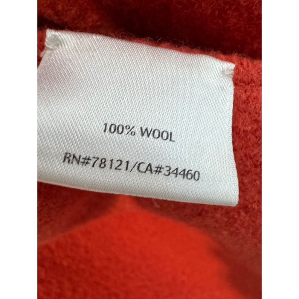 Eileen Fisher Petite Large Burnt Orange Boiled Wool Coat Snap Front Pockets - Picture 9 of 10
